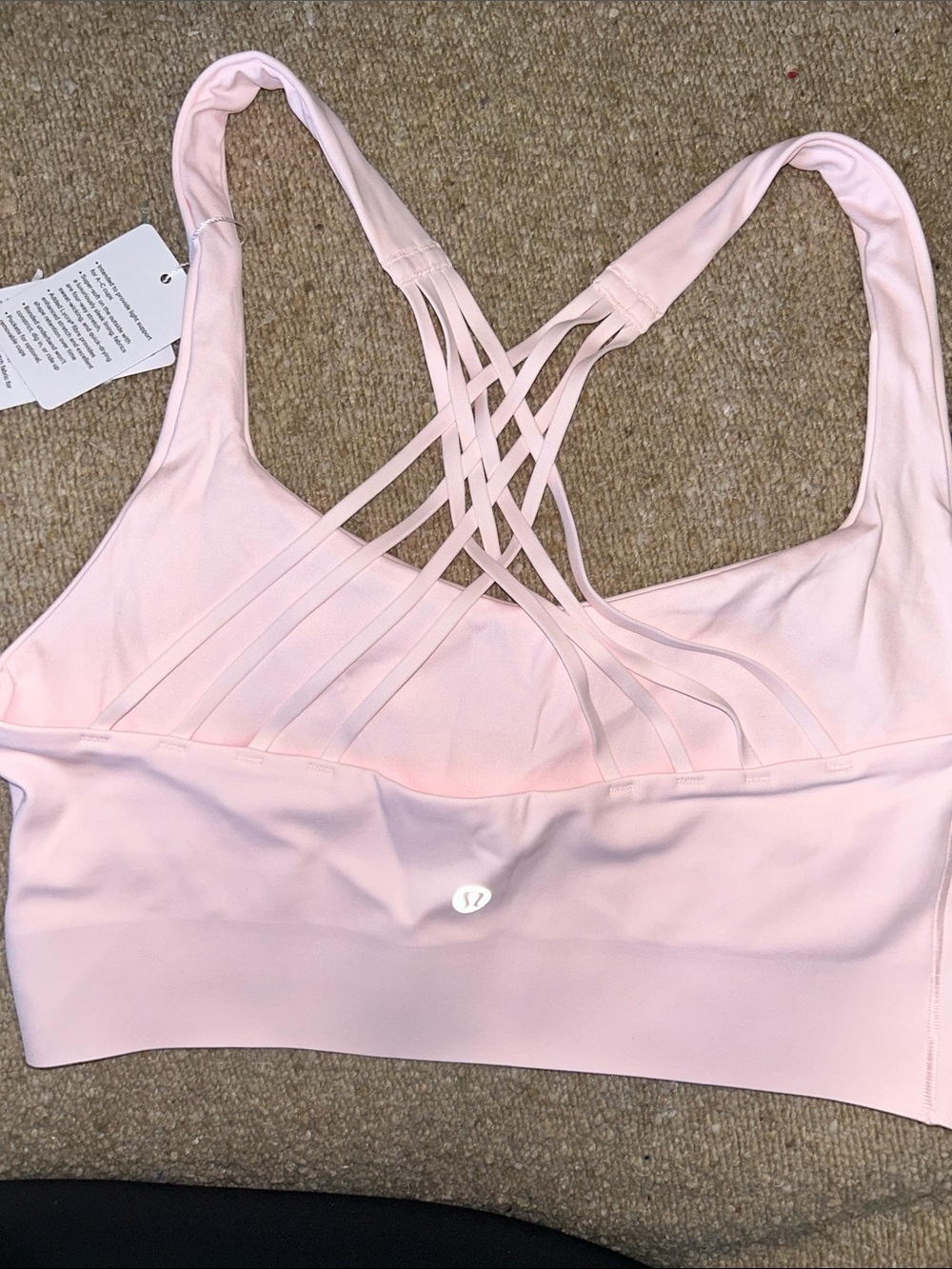 lululemon FlexyFlex Strappy Longline Yoga Bra A-C in Pink Pearl